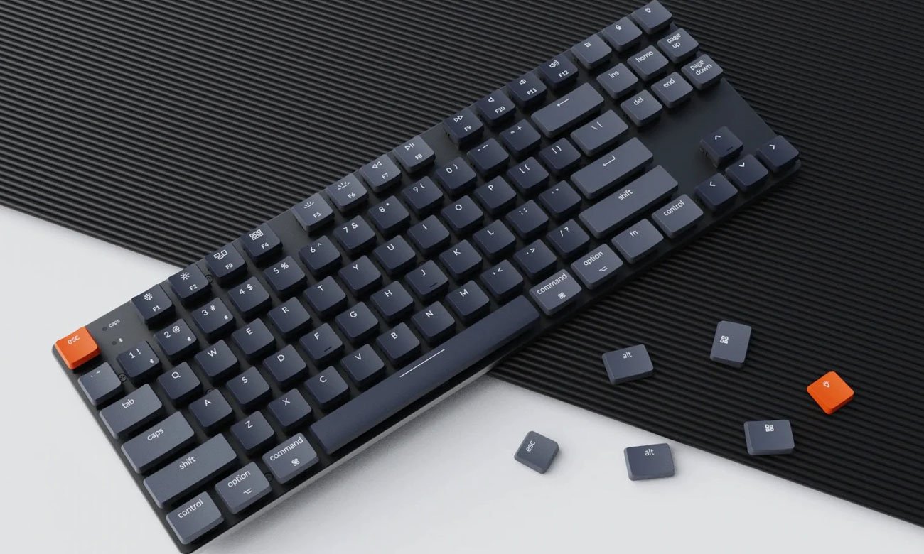 Keychron K1SE-B1 widok z góry, nasadki klawiszy