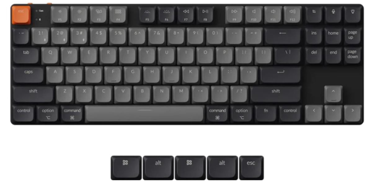 Tastatur Keychron K1X Low Profile Brown Switch White Backlight TKL 80% ver. 6