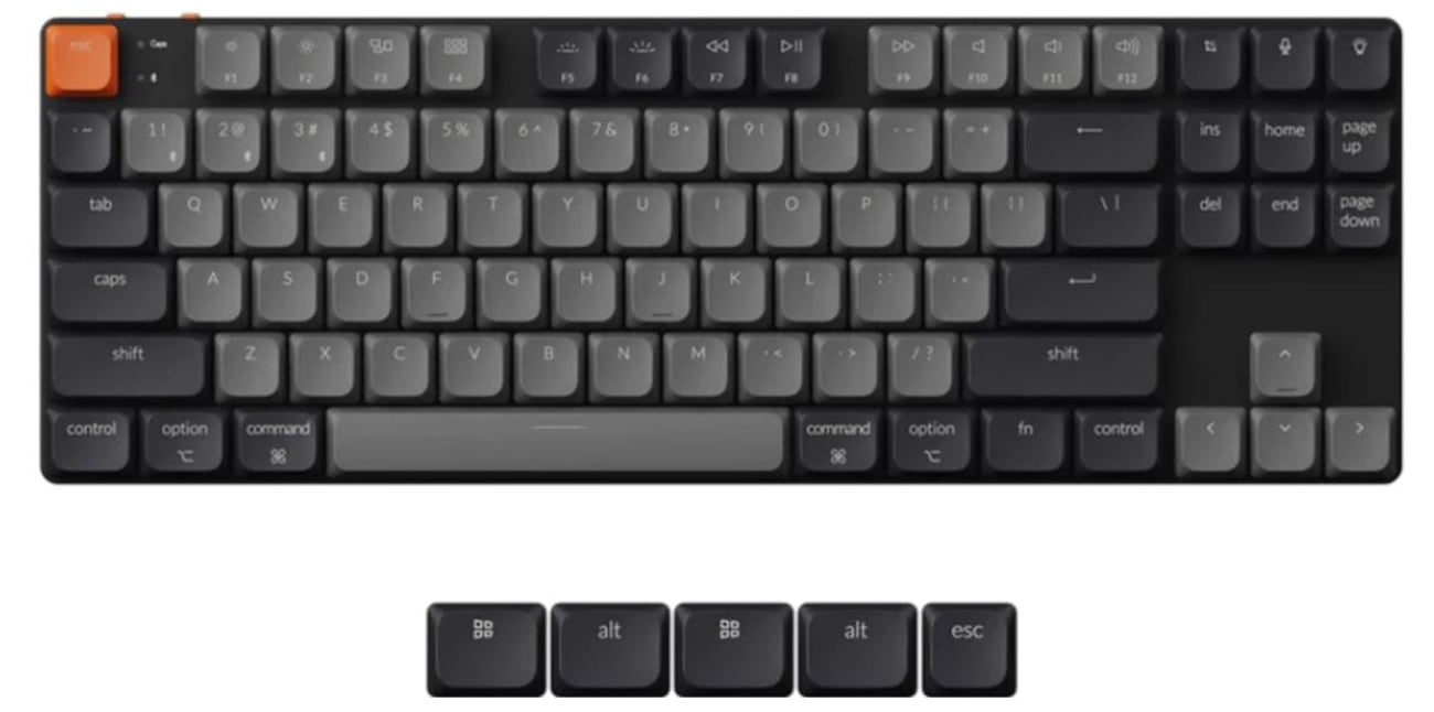 Tastatur Keychron K1X Low Profile Red Switch White Backlight TKL 80%