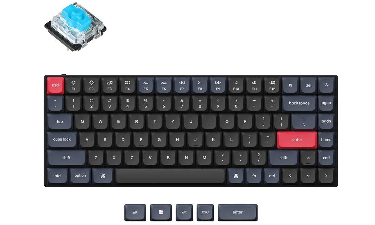 Keychron S1-H2 widok z góry, przełącznik