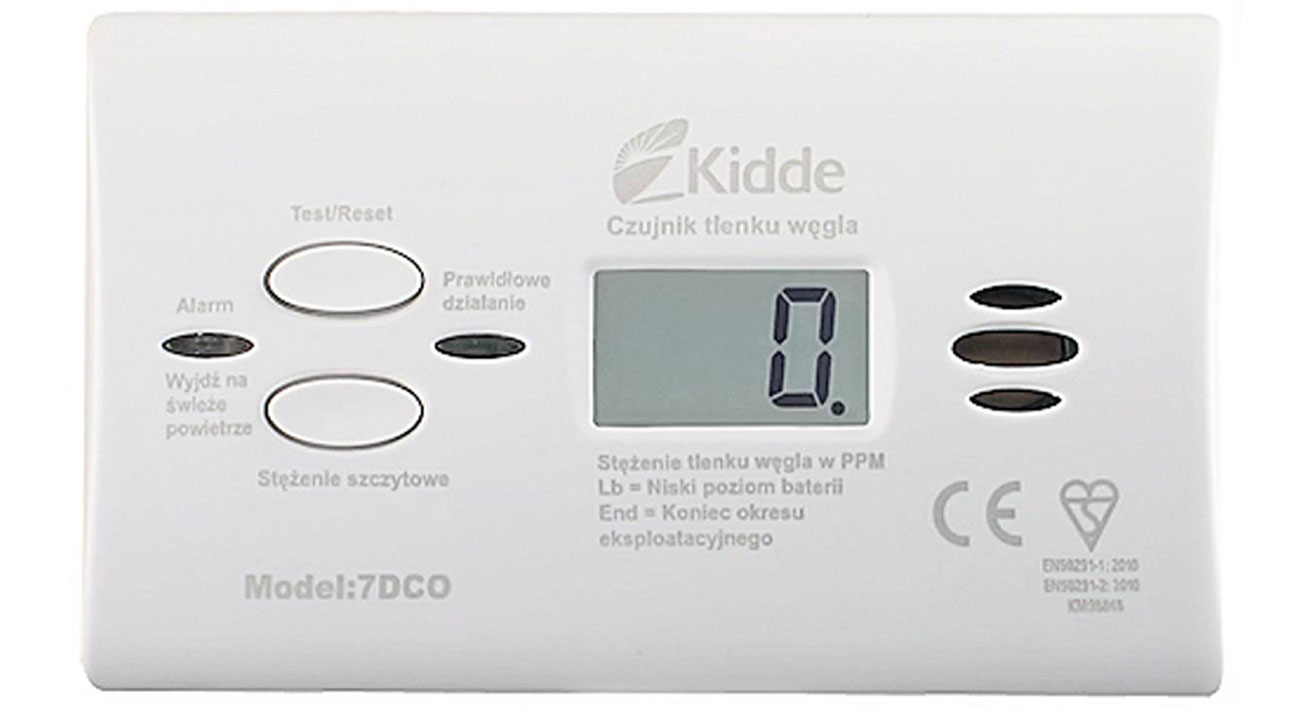 Czujnik tlenku węgla z wyświetlaczem Kidde 7DCO
