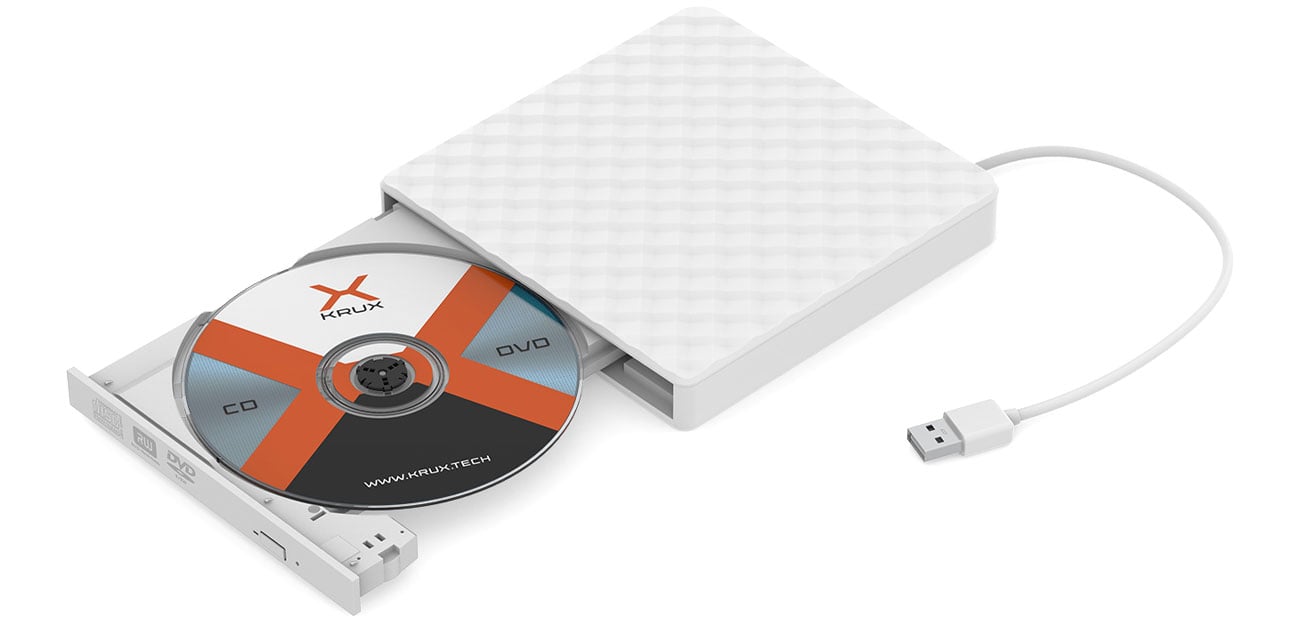 Krux DVD Portable drive weißes Laufwerk für Discs