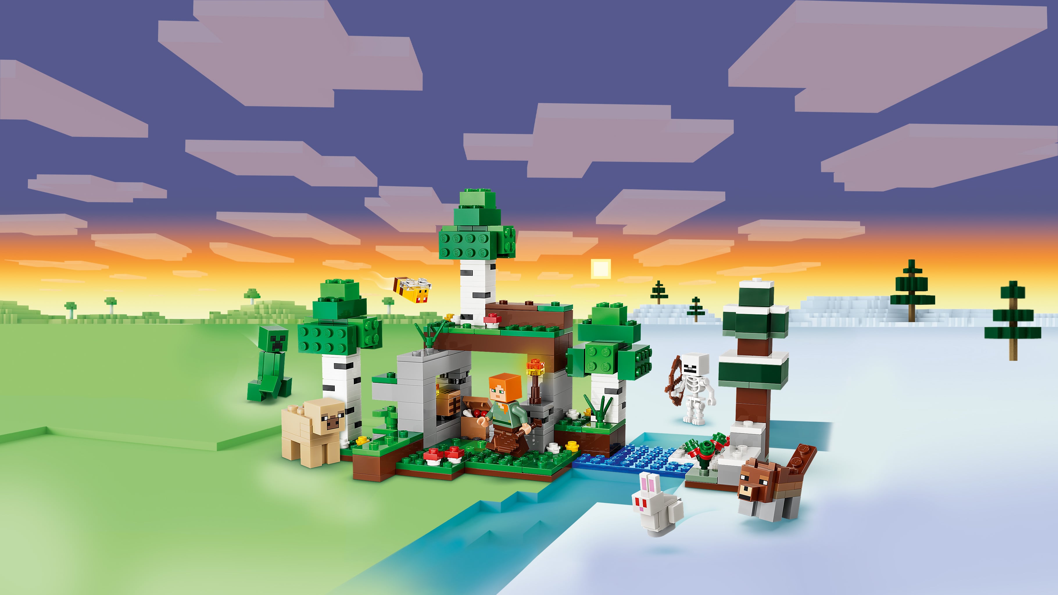 LEGO® Minecraft® Przetrwanie pierwszej nocy 21593, zabawka konstrukcyjna