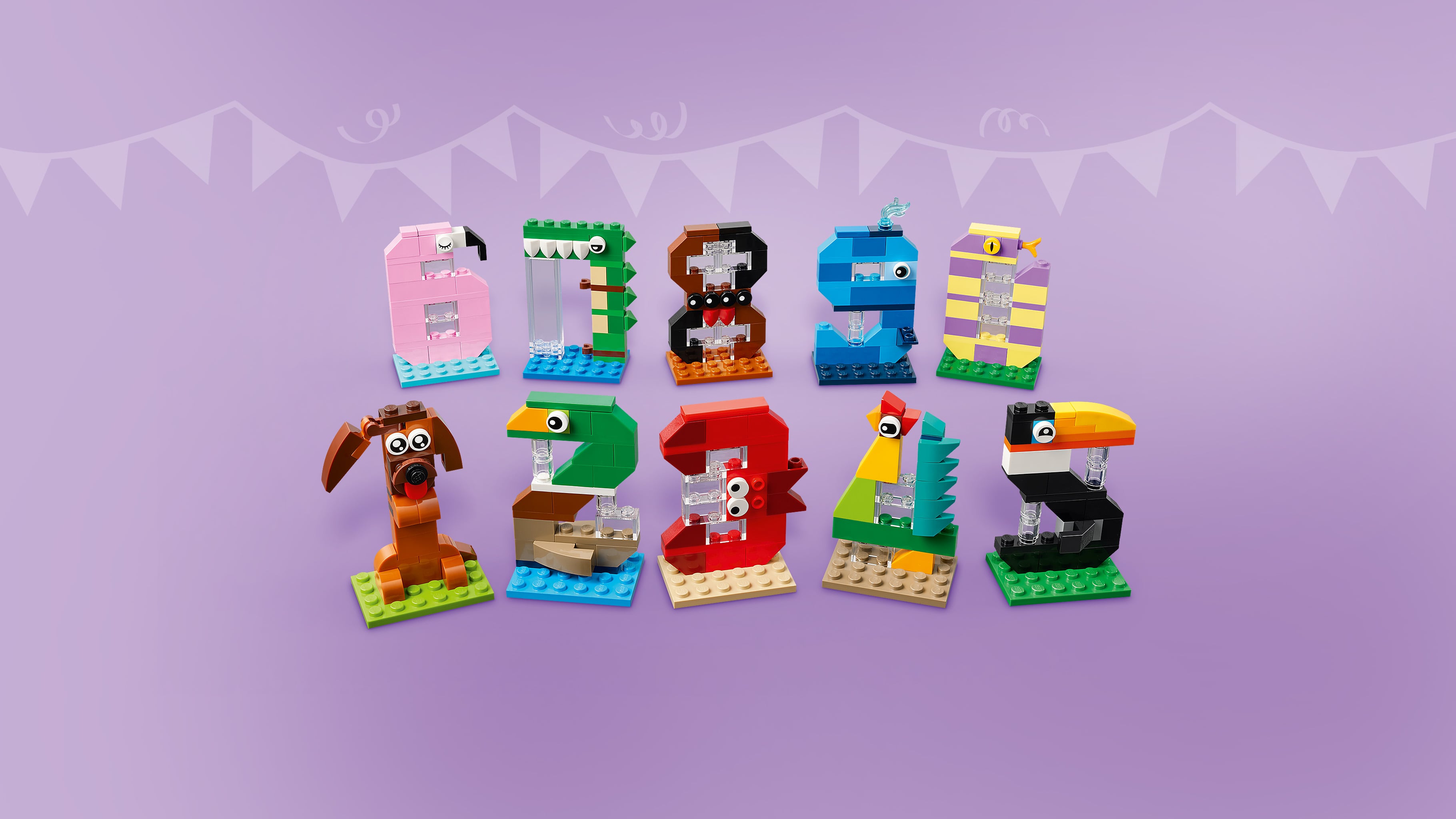 Dekoracja ze zwierzakami LEGO® Urodzinowe cyferki 40807