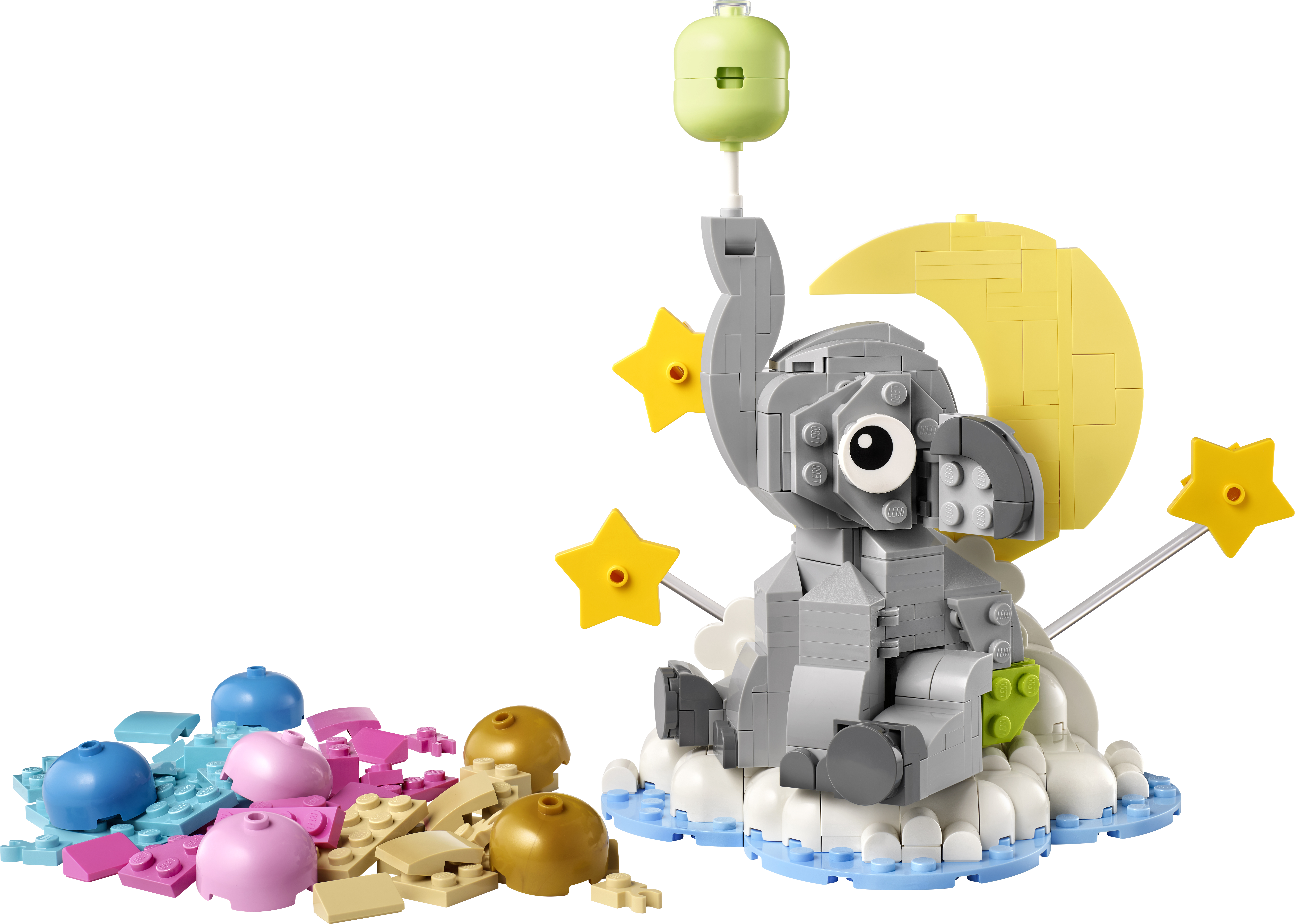 LEGO® Słoniątko na niebie 40814, prezent do ustawienia na półce dla świeżo upieczonych rodziców