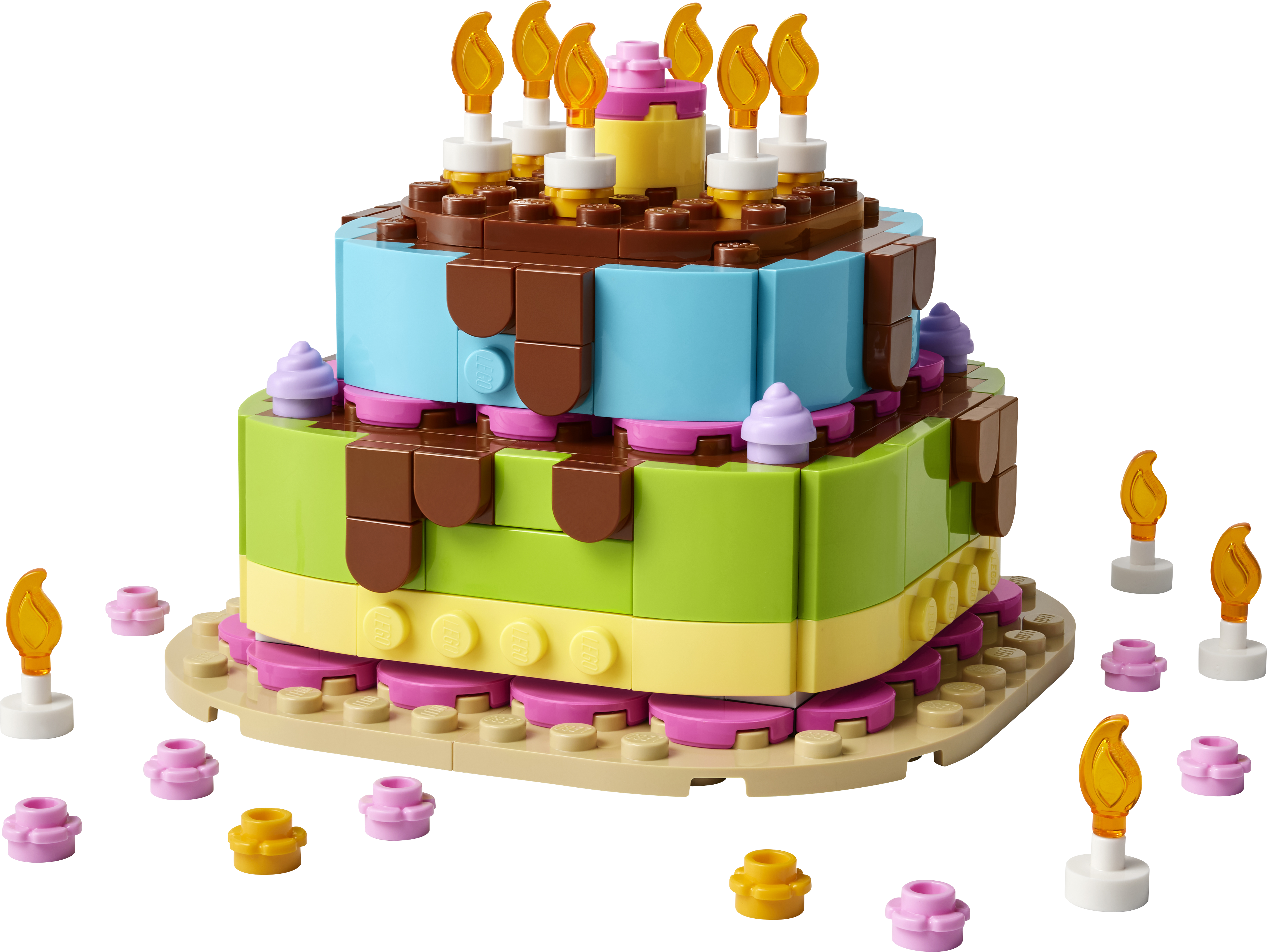 Zestaw LEGO® Tort na przyjęcie urodzinowe 40815, fajny pomysł na prezent, ozdoba na stół, z dekoracjami