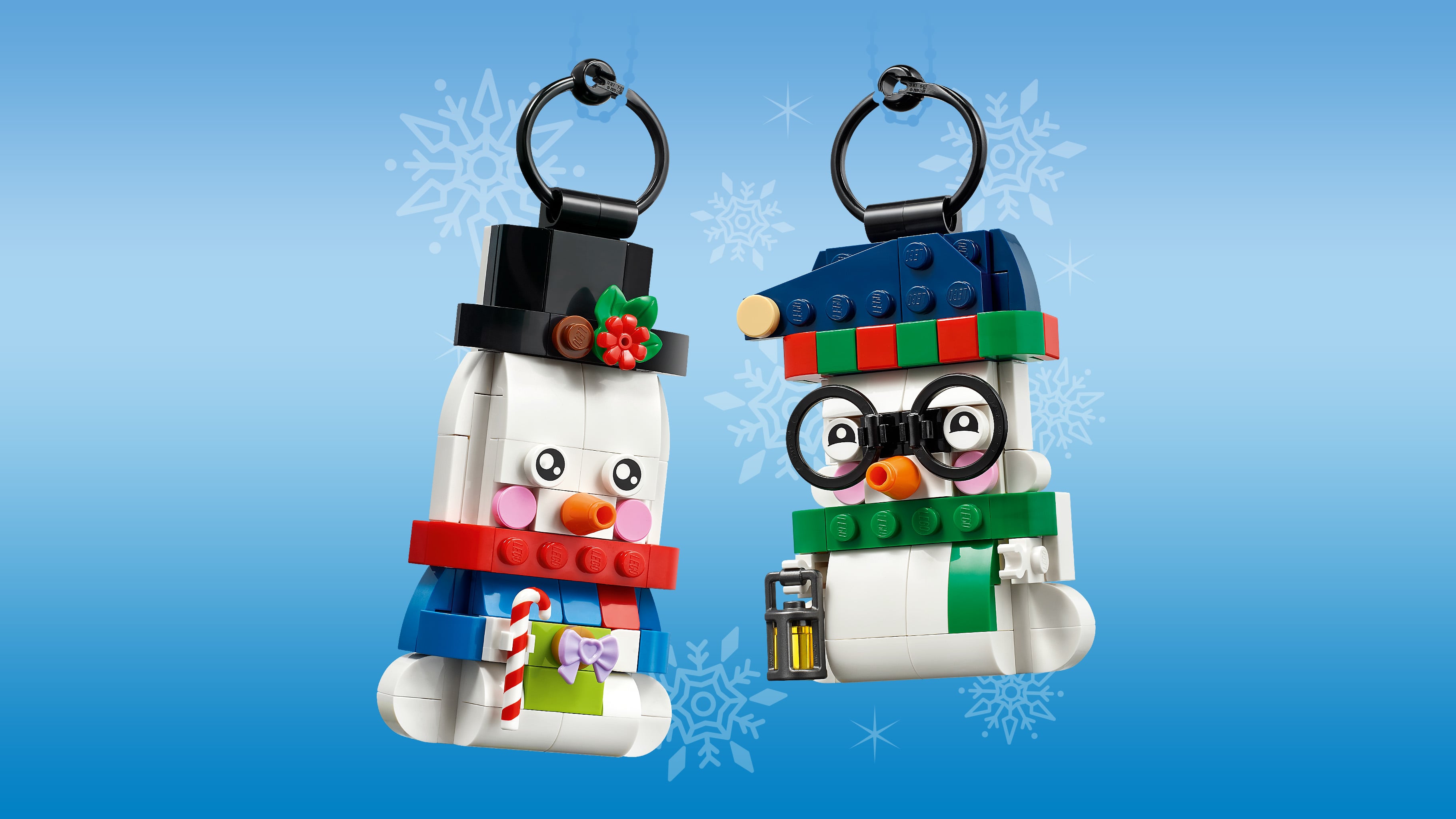 Dekoracje świąteczne LEGO® Ozdoby z bałwankami 40812, ozdoby na choinkę, prezent dla dzieci