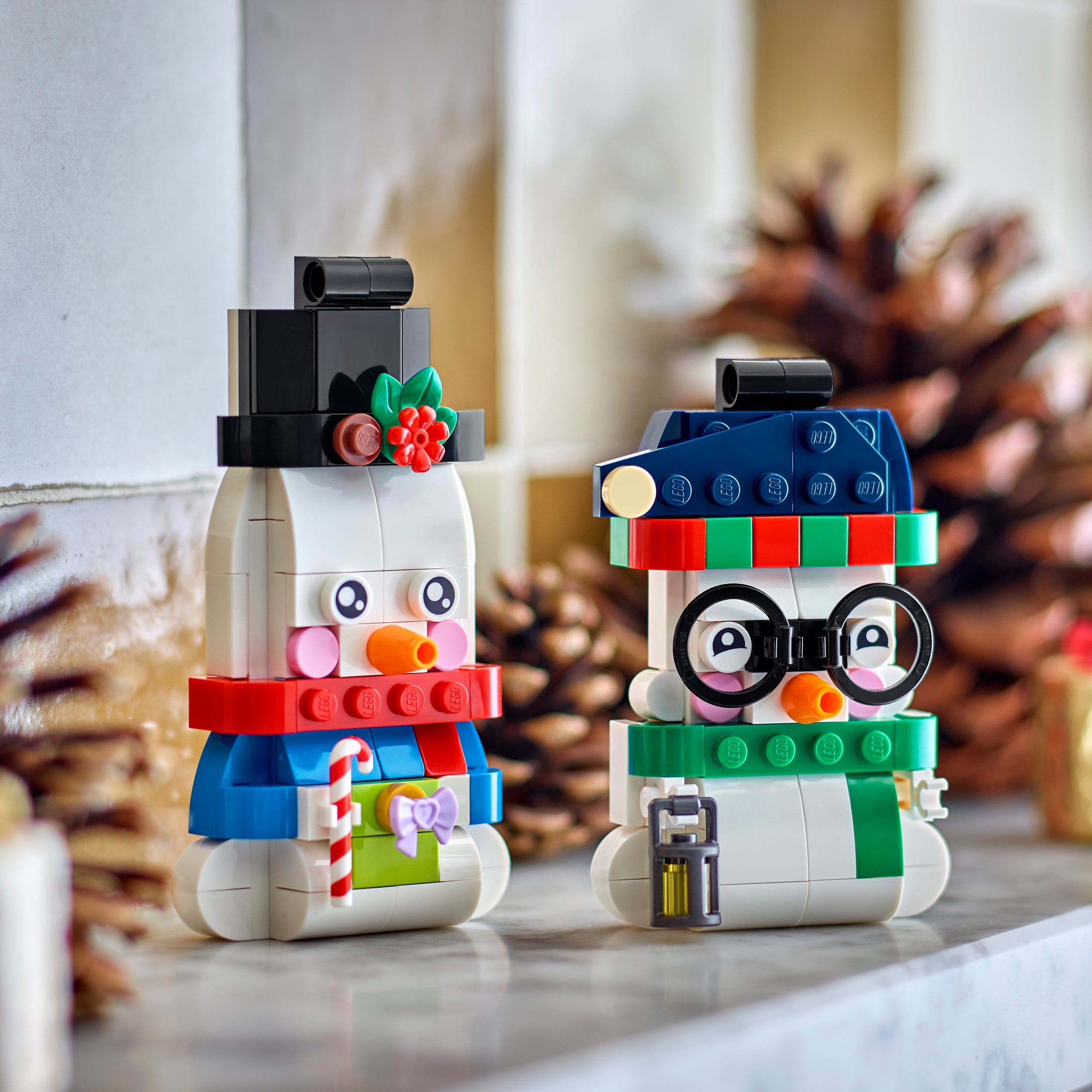 Dekoracje świąteczne LEGO® Ozdoby z bałwankami 40812, ozdoby na choinkę, prezent dla dzieci