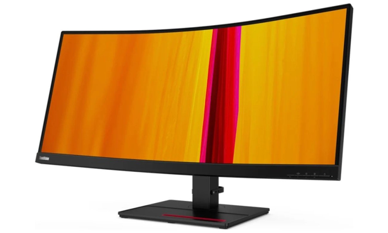 Lenovo ThinkVision T34w-20 widok z przodu pod kątem
