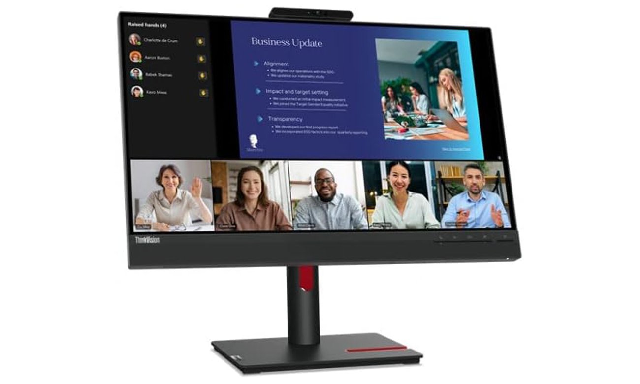 Lenovo ThinkVision T24v-30 widok z przodu pod kątem