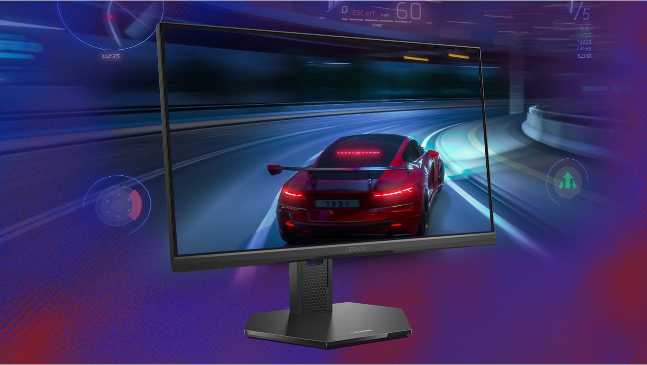 Na ekranie monitora Lenovo Legion 27Q-10 scena z gry komputerowej