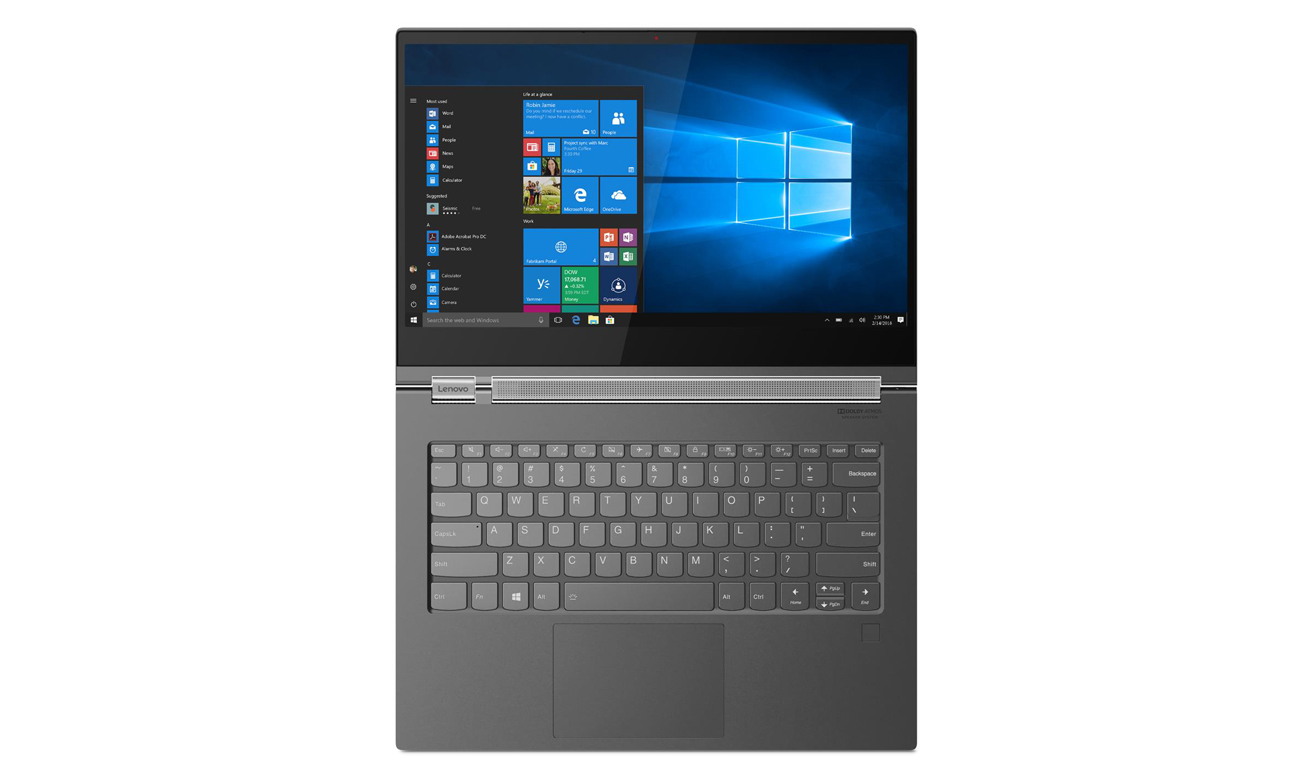 Lenovo Yoga 930 Czytnik linii papilarnych i funkcja Windows Hello