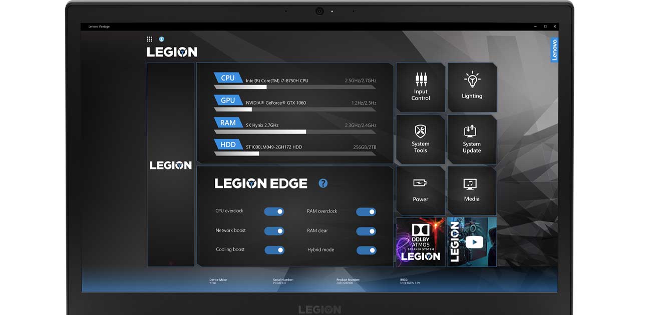 Lenovo Legion Y740 oprogramowanie