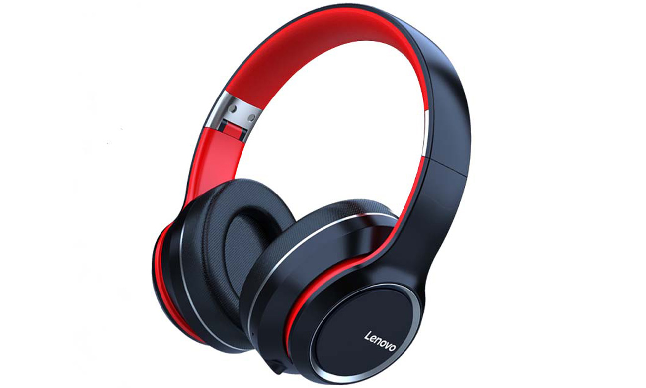 Nauszne słuchawki bezprzewodowe Lenovo HD200 - Widok od przodu pod kątem