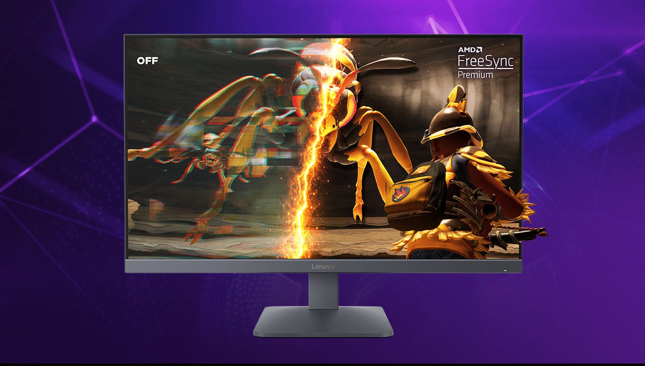 Porównanie obrazu z wyłączoną i włączoną technologią AMD FreeSync™ Premium