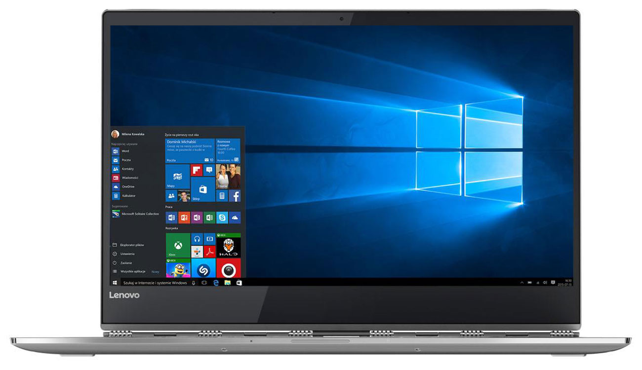 Lenovo Yoga 920 Oszałamiająca przejrzystość obrazu w jakości Full HD IPS