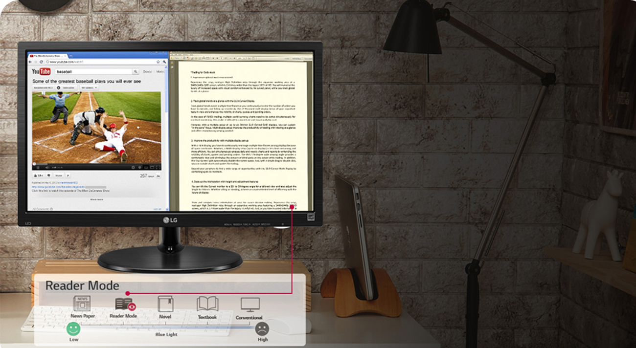 Flicker Safe, reader mode