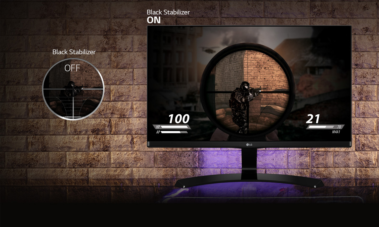 LG 23MP68VQ-P Stabilizator czerni
