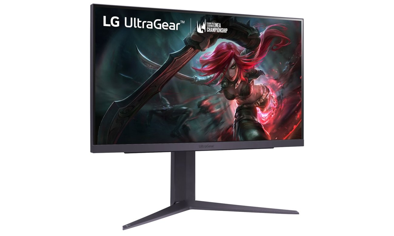 LG UltraGear 25GR75FG-B widok z przodu pod kątem