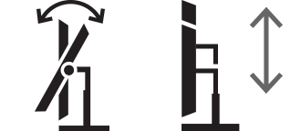 Monitor z regulacją pochylenia/wysokości.