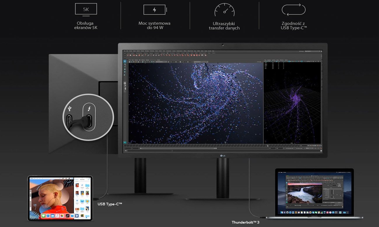 Monitor do grafiki i fotografii LG UltraFine 27MD5KL-B 5K