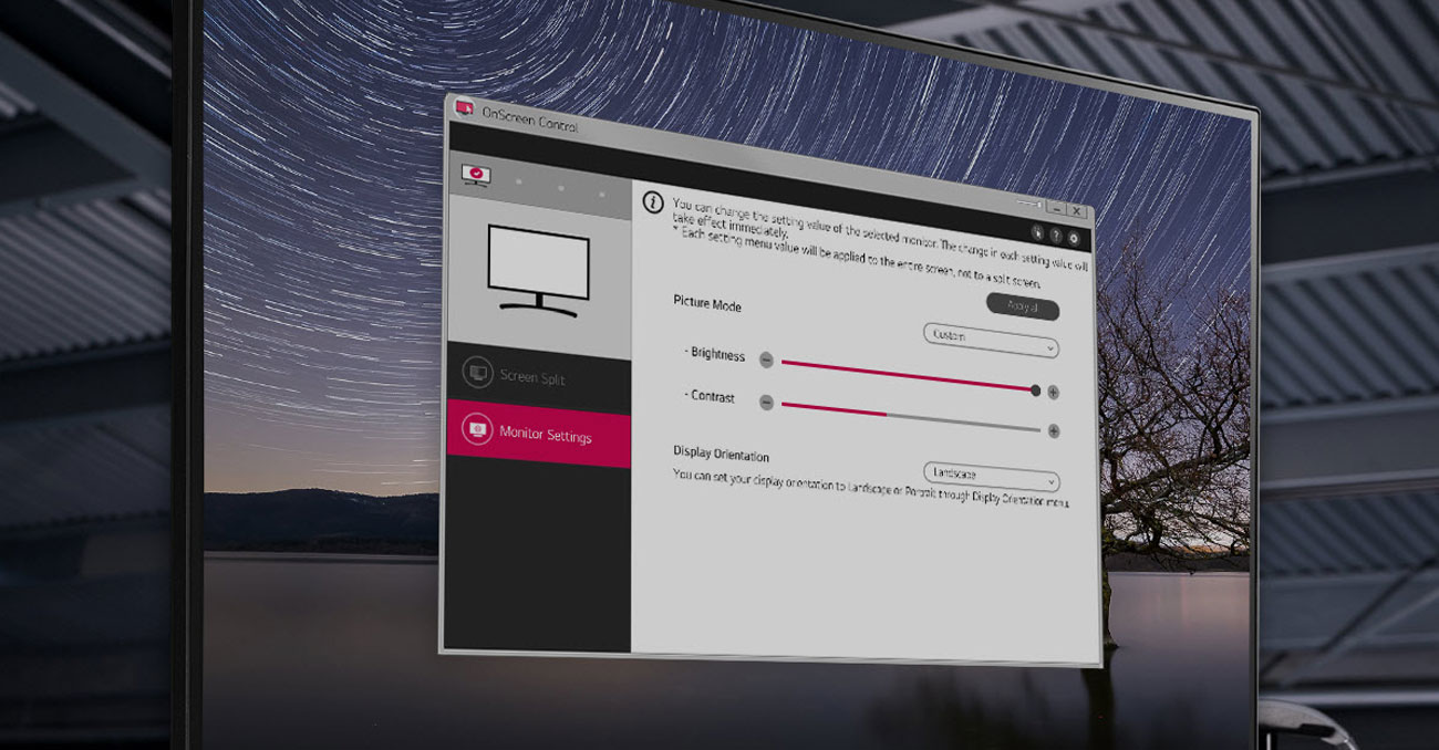 LG 27MK600M Menu ekranowe OnScreen Control