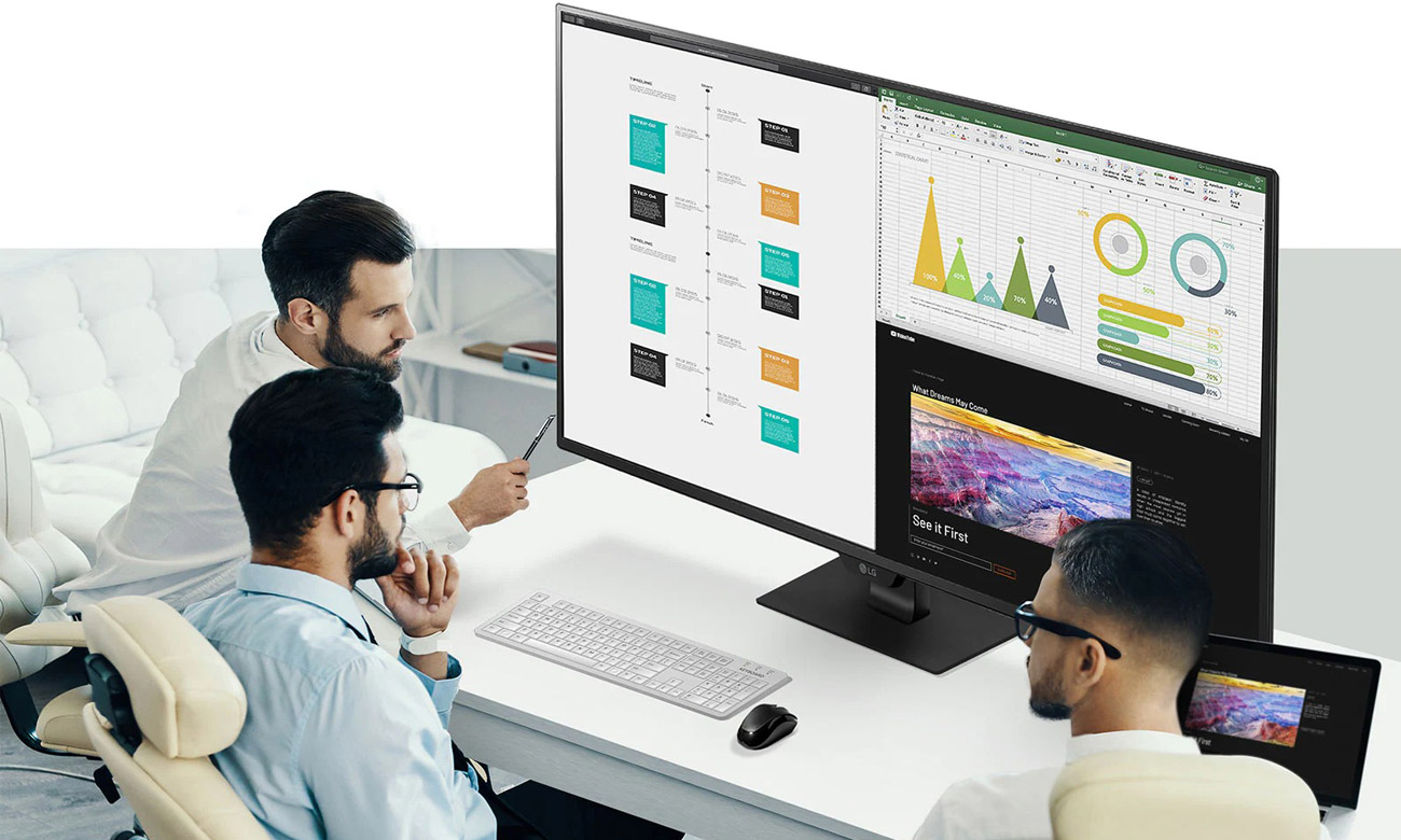 Wszechstronny monitor do domu i biura LG 43UN700-B