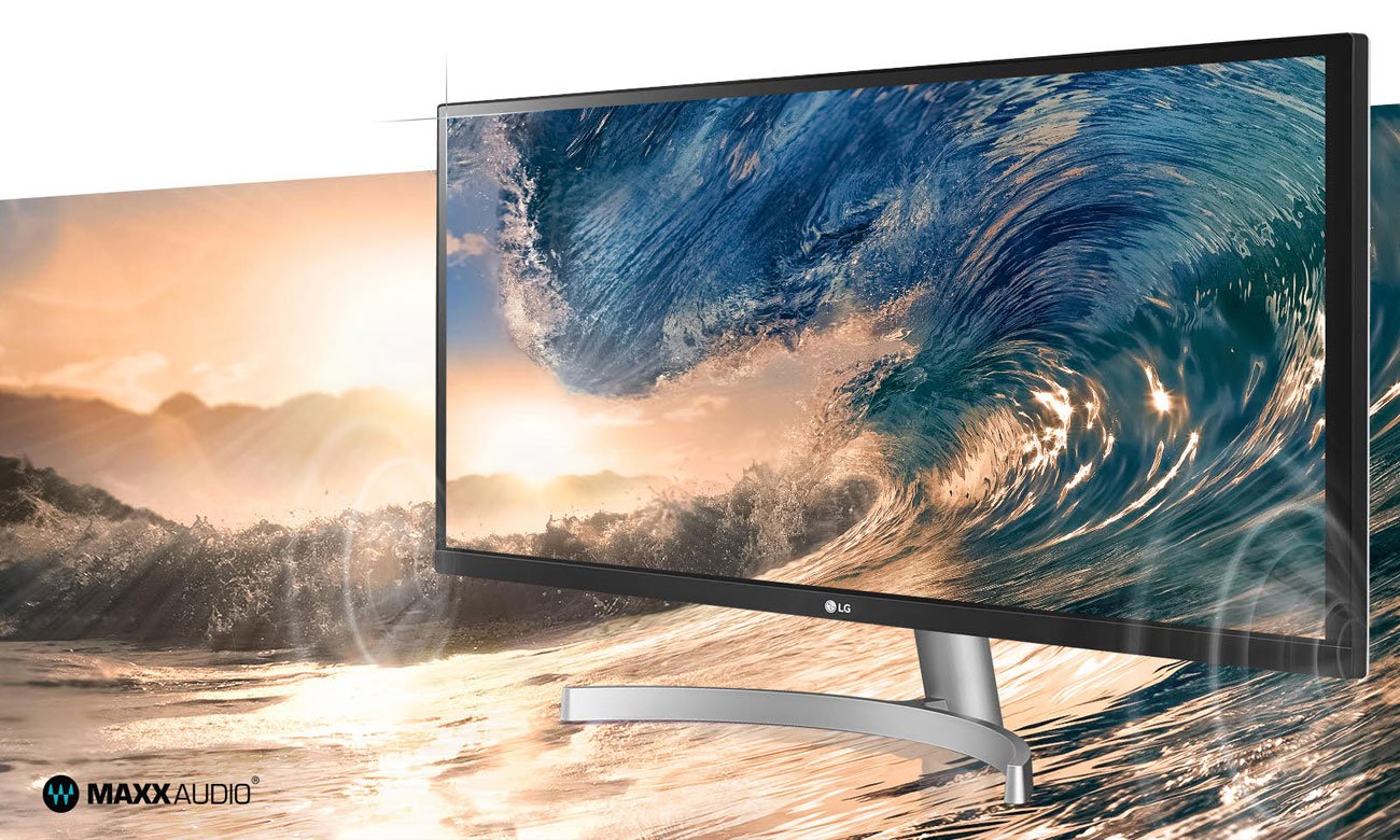 LG 29WK600 Smukłe ramki ekranu i system MAXXAUDIO