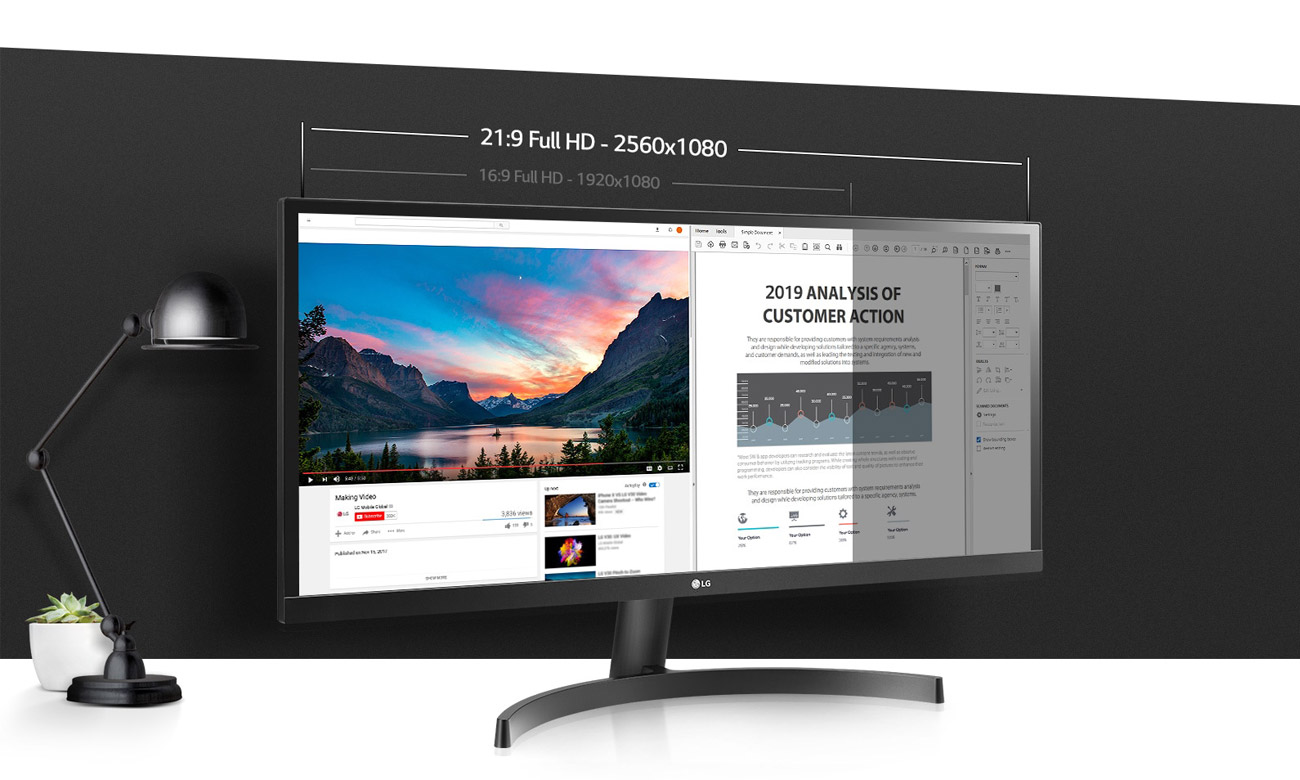 Wszechstronny monitor do domu i biura LG 29WL50S-B