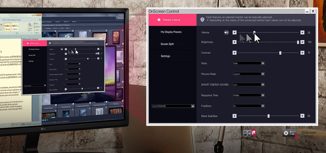 LG 32MP58HQ OnScreen Control
