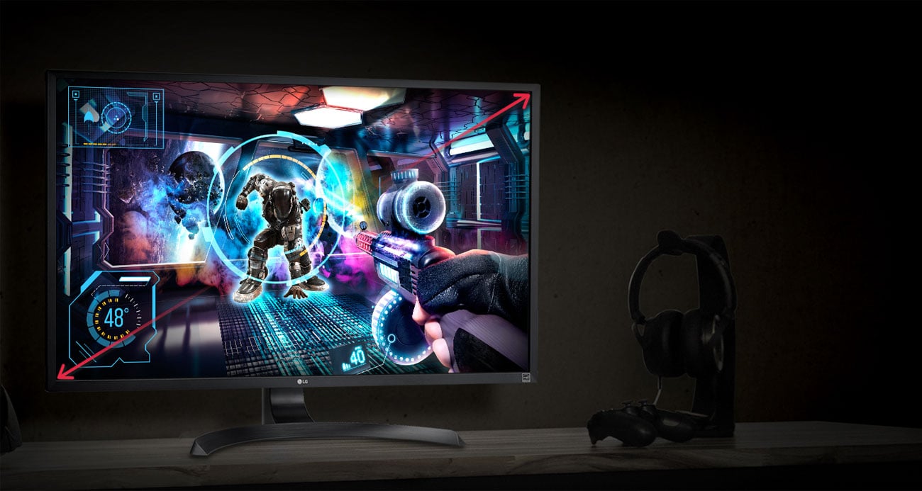 Monitor gamingowy LG 32UD59-B czarny 4K dla graczy, do gier