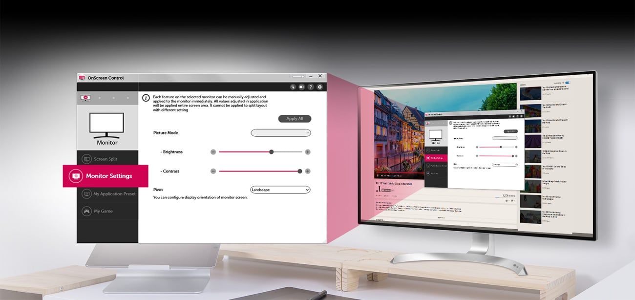 LG 32UD89-W On-Screen Control