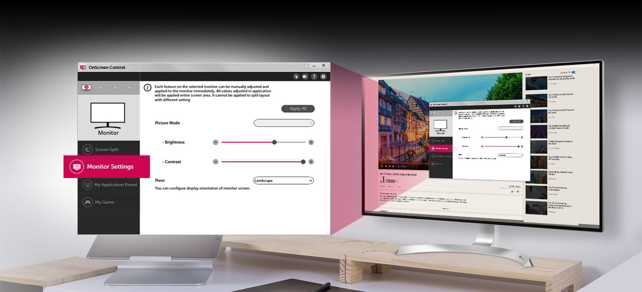 LG 32UD99-W On-Screen Control