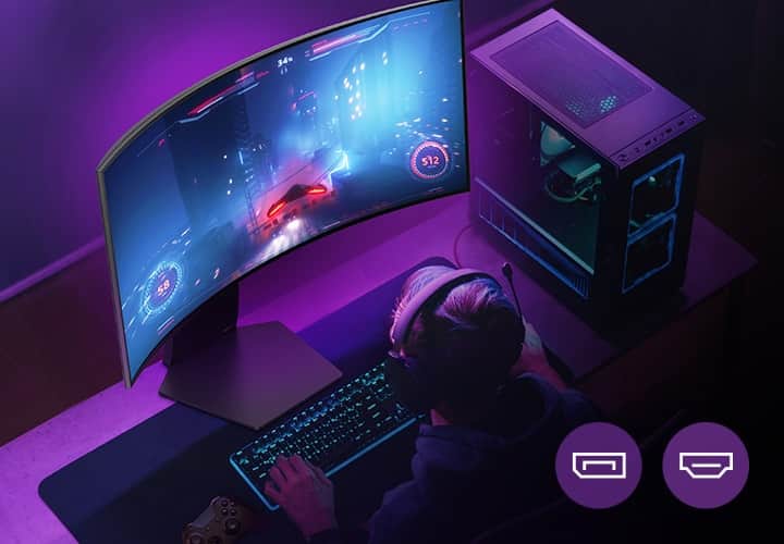 Gamers enjoy a 240 refresh rate game supported by DP 1.4 or HDMI 2.1.