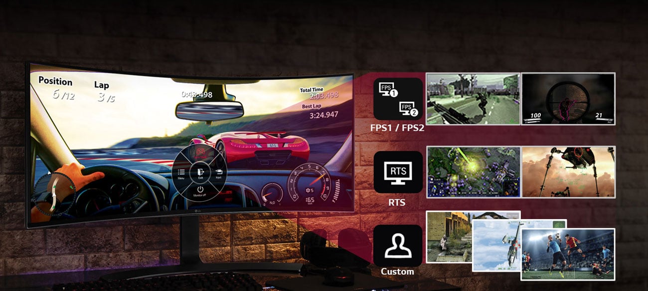 Monitor LG 34UC88-B 3screen split pip