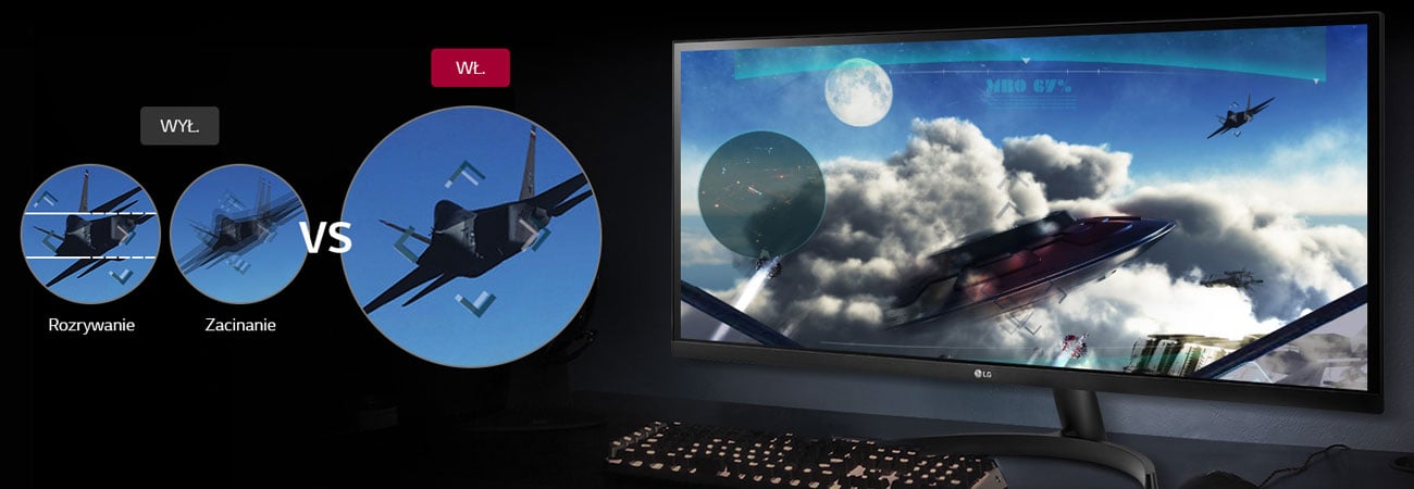 LG 34WK500-P Czystszy i płynniejszy obraz AMD FreeSync