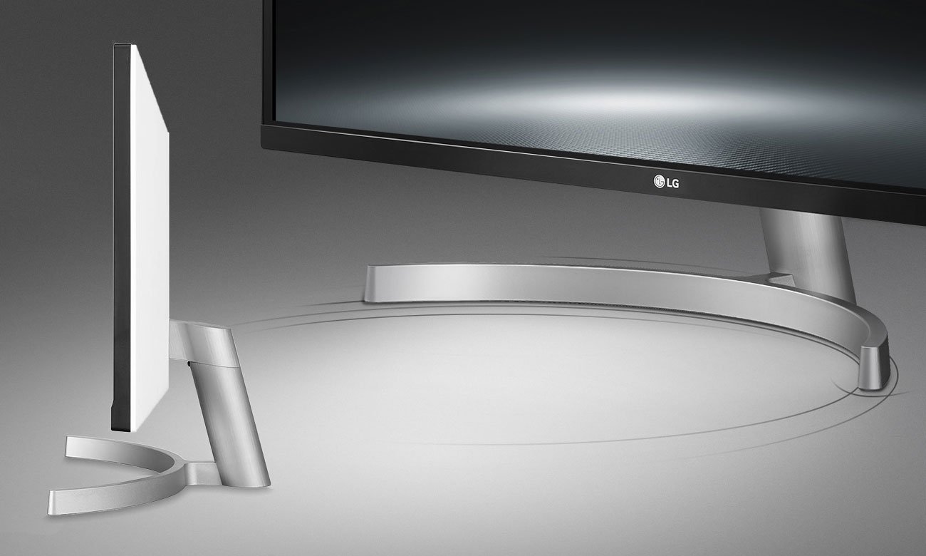 LG 34WK650-W Wszechstronna elegancja Podstawka Edge-Arc