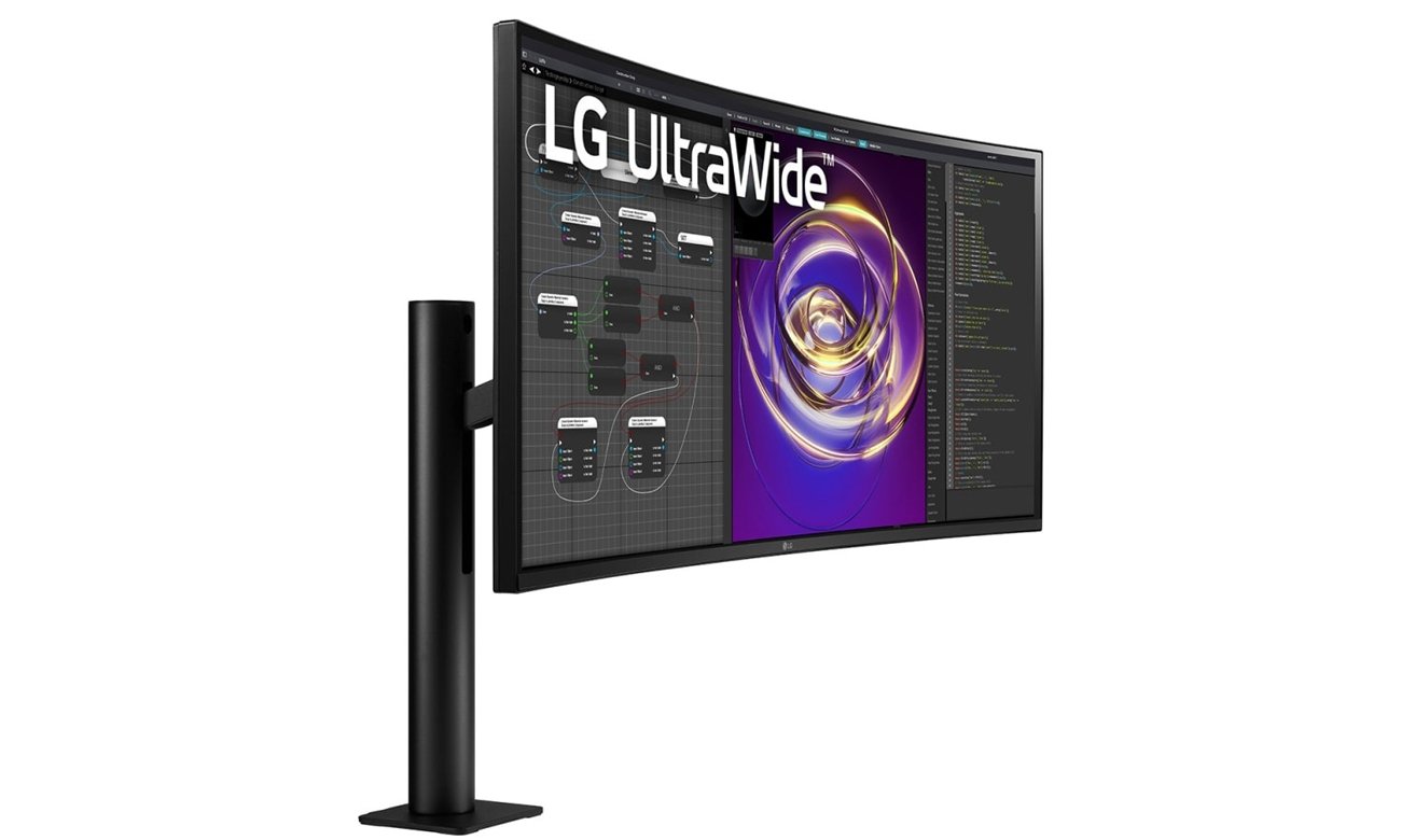LG 34WP88CP-B widok z boku pod kątem