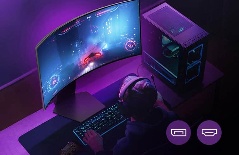 Gamers enjoy a 240 refresh rate game supported by DP 1.4 or HDMI 2.1.