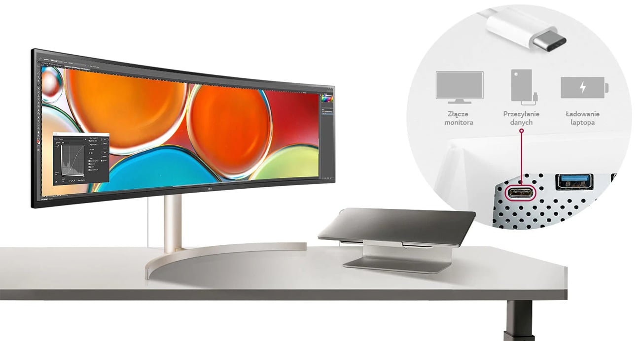 LG UltraWide 49WL95C-WE Curved - Monitory LED 32