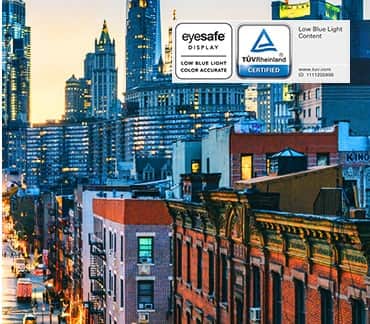 Obraz przedstawia scenę w trybie „Live Color Blue Light Mode”, w którym barwa niebieska jest przesunięta, ale kolory wszystkich obiektów są wyraźniejsze i żywsze niż w trybie czytelnika.