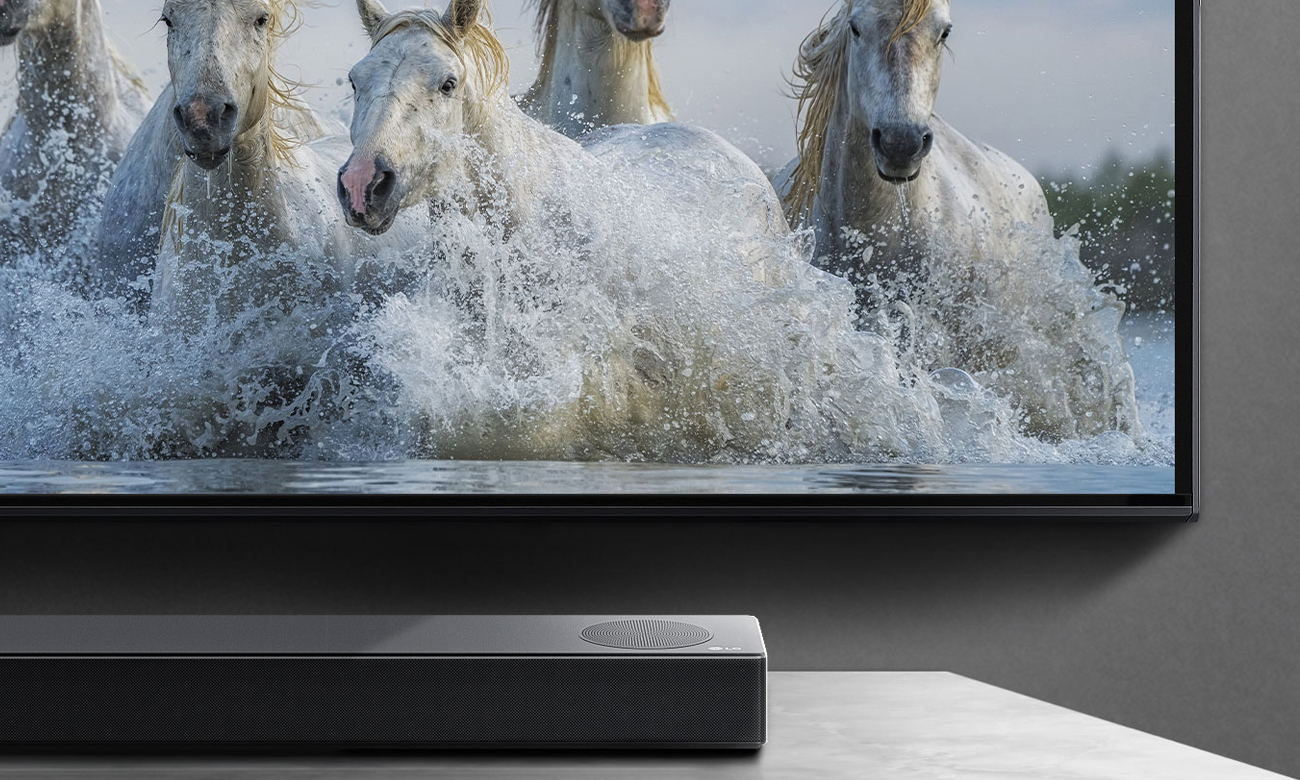 LG 65UR80003LJ zgodny z soundbarem