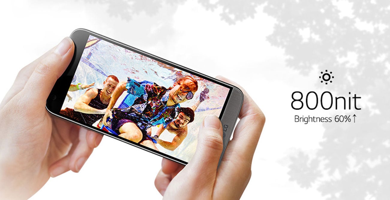 LG G5 czytelny wyświetlacz 800nit