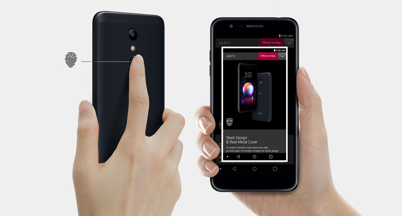 LG K11 Dual czytnik linii papilarnych