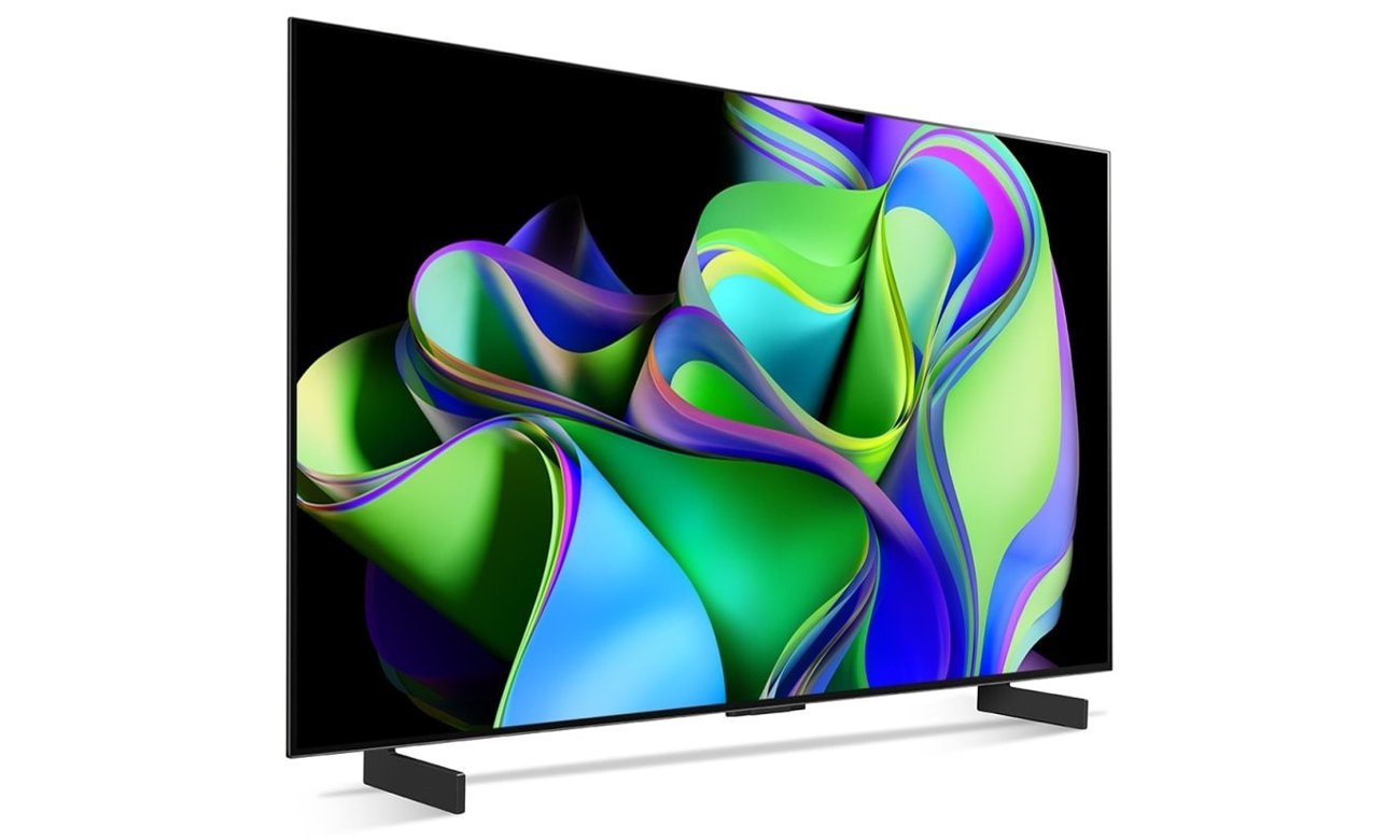 Telewizor LG C3 widok z boku pod kątem