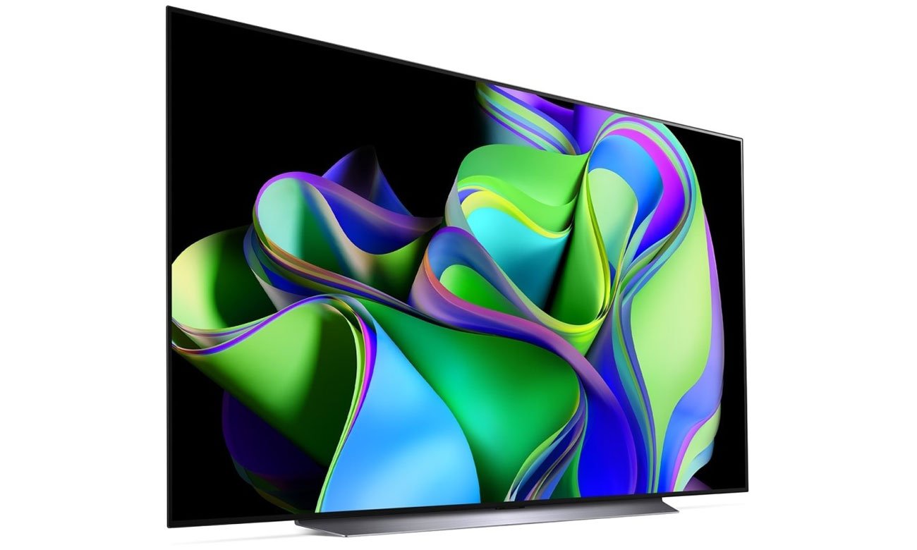 Telewizor LG OLED83C31LA widok z boku pod kątem