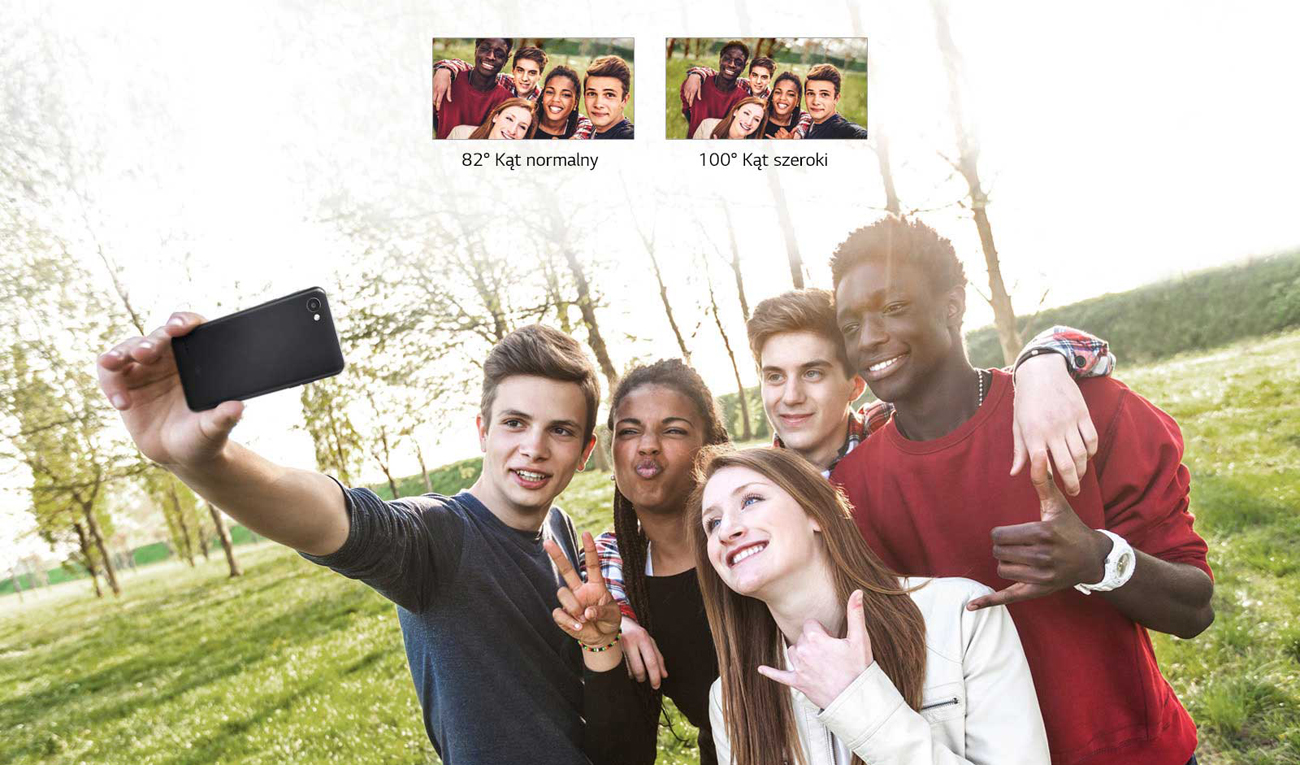 LG Q6 szerokie selfie