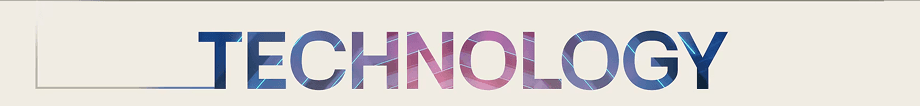 Napis TECHNOLOGY (technologia) z teksturą nowoczesnych podzespołów wewnątrz liter, umieszczony na jasnym tle