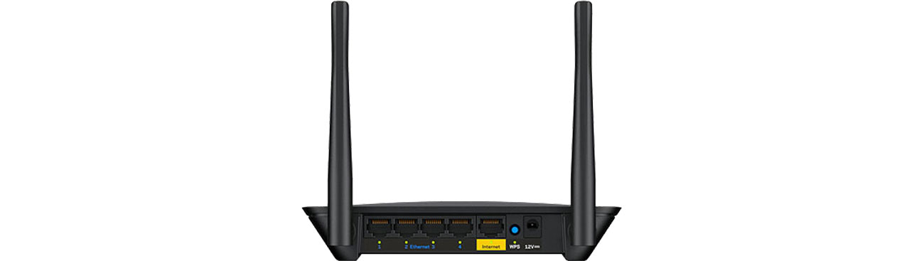 Linksys E5400 - Widok z tyłu, złącza