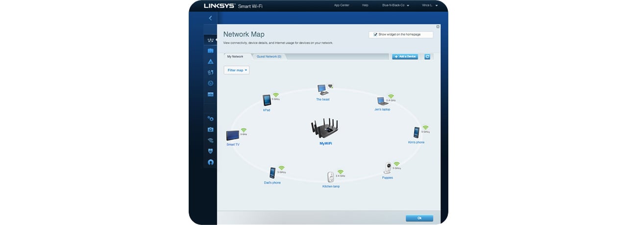 Linksys Smart Wi-Fi + Network Map